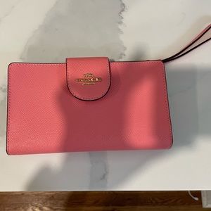 Pink wallet clutch